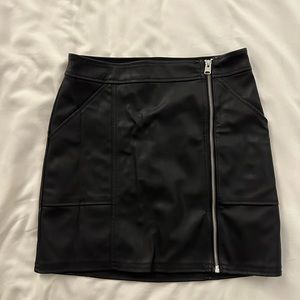 Express Black Leather Mini Skirt